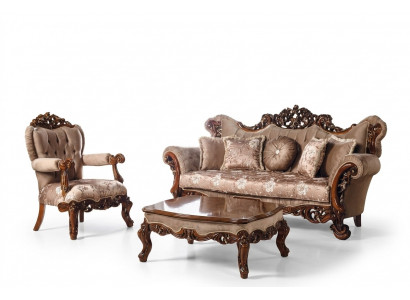 Sofa Garnitur 3+1 Sëtz Sessel Sitzung Dësch Sofa Nei Sofa Set Stil Art déco