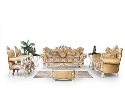 Klassesch Sofagarnitur 4-Stéck Set Barock Rokoko Luxus Miwwelen Couch Sofa