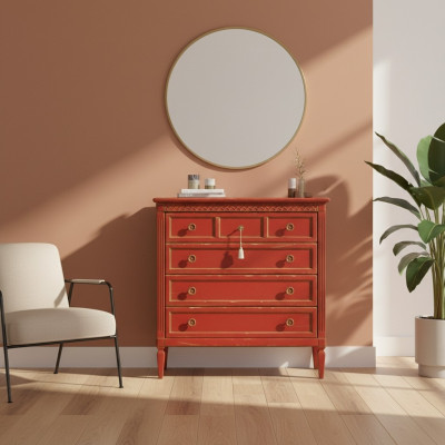 Italienesch Ariichtung Sideboard Landhaus Kommode Schiefer Möbel Massiv