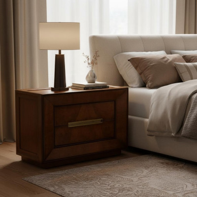 Schlofzëmmer Miwwelen Dësch Nuetsdësch Braun Holz Miwwelen Design Säitedësch Dëscher