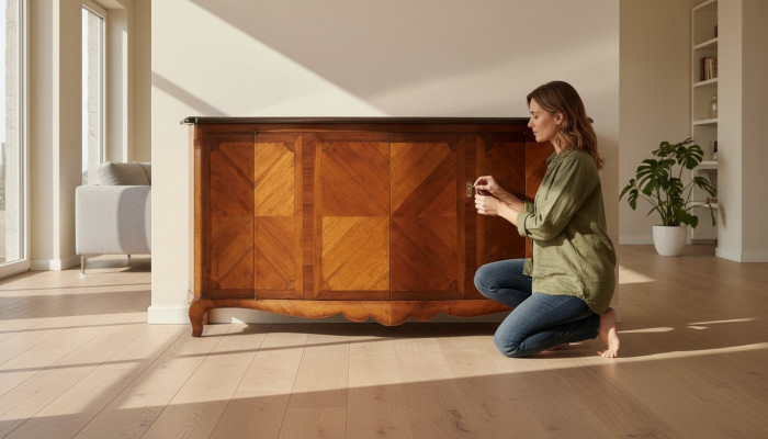 Ariichtung Regaler Vitrinen Kredenz Buffet Italienesch Miwwelen Massivholz 200cm