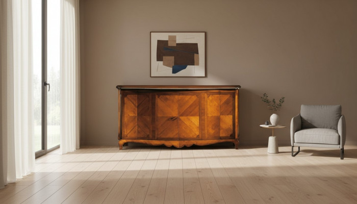 Ariichtung Regaler Vitrinen Kredenz Buffet Italienesch Miwwelen Massivholz 200cm