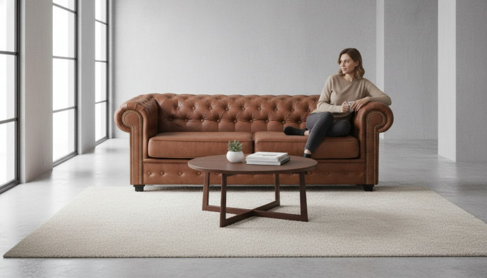 Dräisëtzer Couch Textil Brong Sofa Polster Miwwel Ariichtung Sofas Couchen