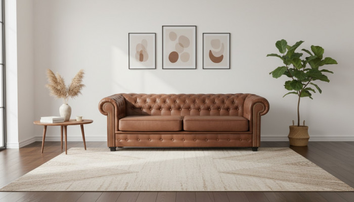 Dräisëtzer Couch Textil Brong Sofa Polster Miwwel Ariichtung Sofas Couchen