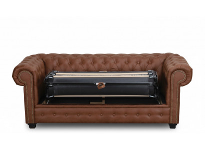 Schlofsofa Chesterfield Sofa mat Bettfunktioun Couche Polstermébel Couchen