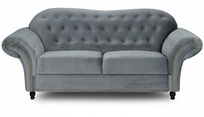 Zweesëtzer Gro Chesterfield Couch Polster Miwwelen Stoff Couchen Sofen Textil