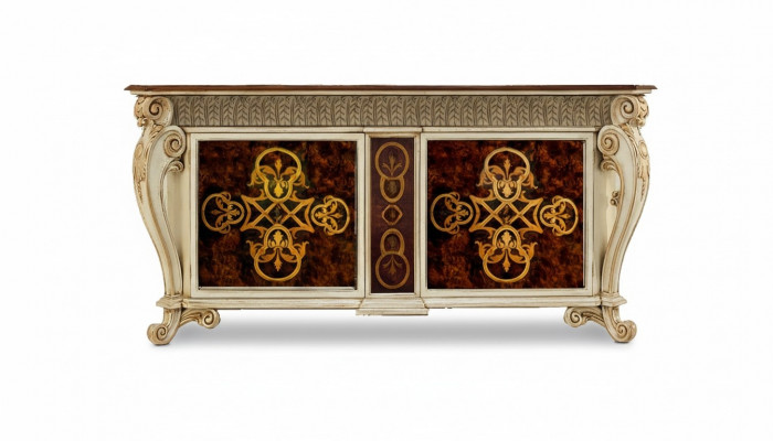 Sideboard Massiv Schaf Regal Holz Anrichte Schief Luxus Miwwelen aus Italien