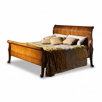 Bett Braun Schlofkummer Holzmiwwelen Textildesign Hotelbetter Art-déco-Stil Nei