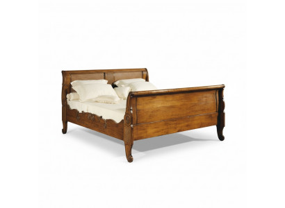Bett Betten Duebelbett Schlofzëmmer Holz Polster Braun Duebelbetter Nei