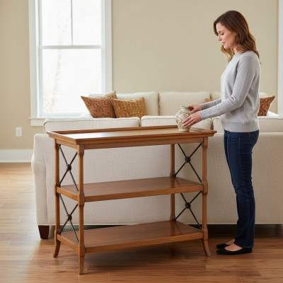 Ständer Ablage Niewentafel Italienesch Miwwelen Regal Holz Schief Schiefcher Nei