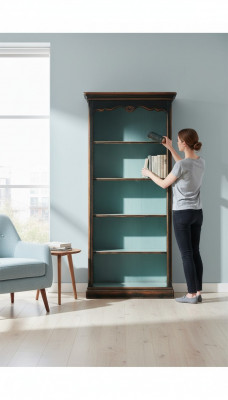 Regal Schaf Bücherschaf fir Büro Bicherregal Brong Héichschaf Massivholz Nei