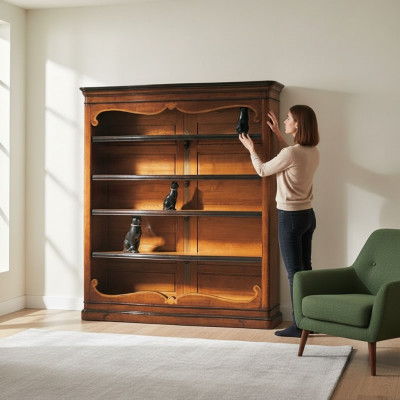 Massive Regal Bicherschaf Holz Schaf Italienesch Miwwelen Schief Regaler Neien