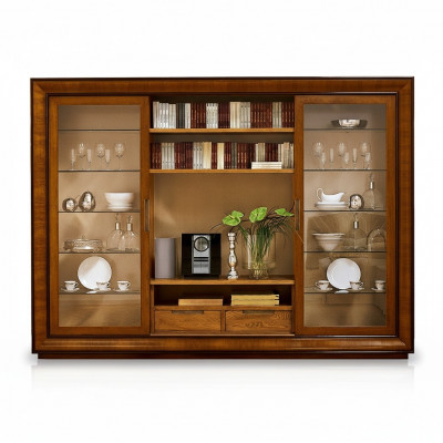 Wunnzëmmer Schaf Wunnwand Regal Vitrinn XXL Wunnwänn Italienesch Miwwelen Holz