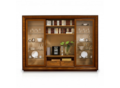 Wunnzëmmer Schaf Wunnwand Regal Vitrinn XXL Wunnwänn Italienesch Miwwelen Holz