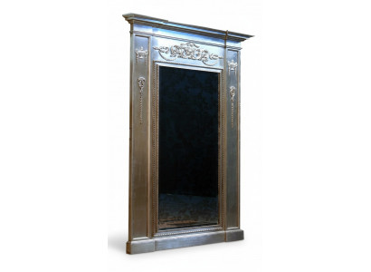Spigel Sëlwer Barock XXL Grouss Mauer-Spigel Holz 132x14x220cm Kader
