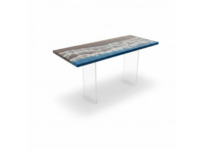 Moderne Iessdësch Epoxy Miwwelen Designer Dësch Epoxidharz Dëscher 121x51cm
