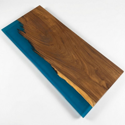 Epoxyharz Iessdësch River Table 200x90 Nei Echt Holz Dëscher Massiv Flossdësch