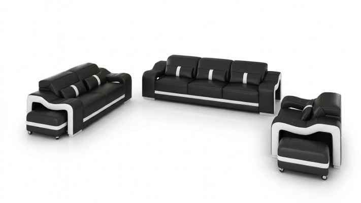 Design Sofagarnitur Couch Polstersofaen Lieder Modern 3+1 Sëtzer Komplett Set Nei