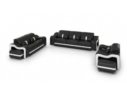 Design Sofagarnitur Couch Polstersofaen Lieder Modern 3+1 Sëtzer Komplett Set Nei