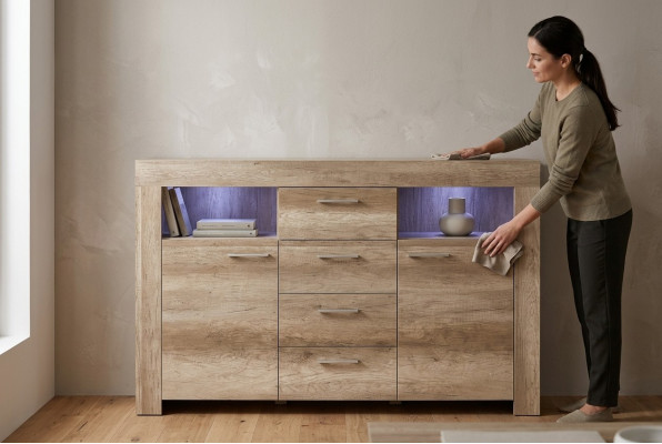 Commode SK155 Kommouden Säitenschaf Schaf 2 Dieren MDF Holz Schaf 4 Schéiferen