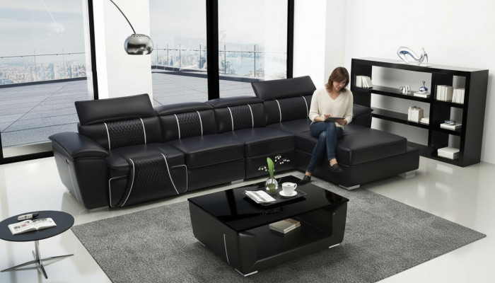 Ecksofa L-Form Sofa Canapé Design Canapé Polster Lieder Modern Relax Automatesch Nei