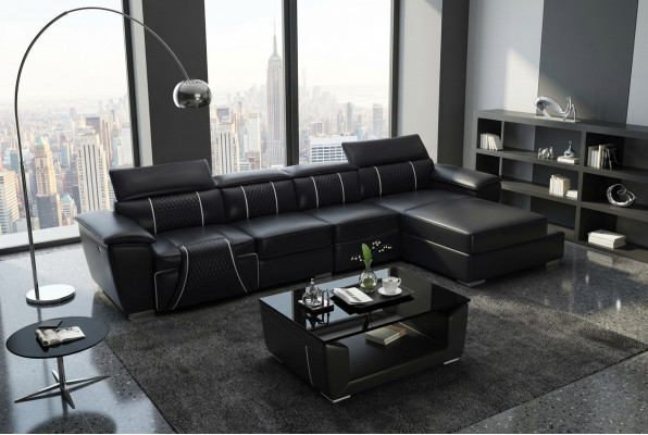Ecksofa L-Form Sofa Canapé Design Canapé Polster Lieder Modern Relax Automatesch Nei