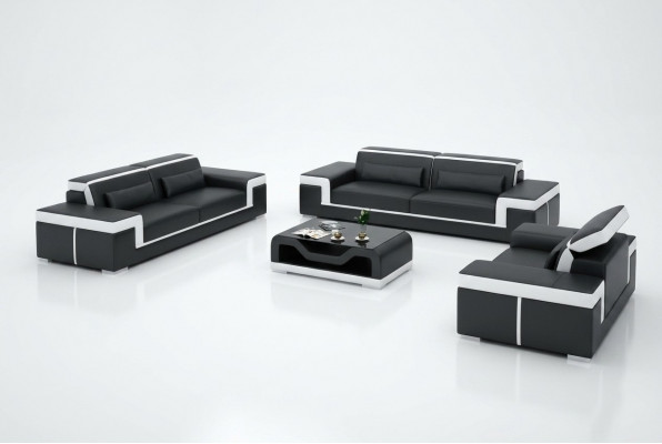 Soffagarnitur 3+3 Sëtzer Lieder Sofa Couch Polster Garnitur Soffagarnitur