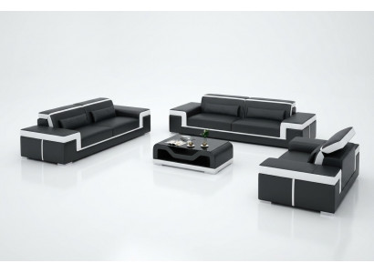 Soffagarnitur 3+3 Sëtzer Lieder Sofa Couch Polster Garnitur Soffagarnitur