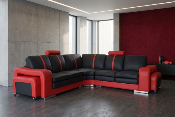 Modernt Ecksofa Couch Polster Eckgarnitur Sofa Eck Garnitur + USB Wunnlandschaft