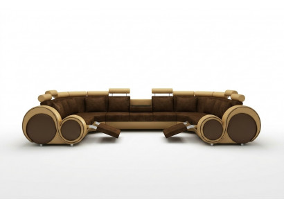 Stoff Textil Canapé Textilcouch mat USB Eckcanapé Sofa Wunnlandschaft XXL Relax Nei