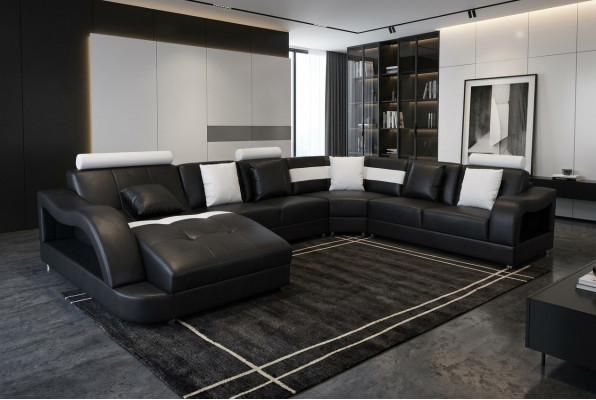 Lieder Canapé mat USB Wunnlandschaft Ecke Garnitur Design Modern Sofas UForm Couche