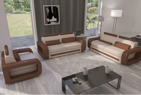 Sofa-Set Sofa Canapé Polster Lieder Couchen Sofae 3+2+1 Set Davos Garnitur Nei