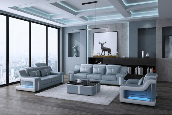 Sofa USB Sofa Këssen 3+2+1 Garnitur Lieder Sofa Couches Set Kombinatioun Nei