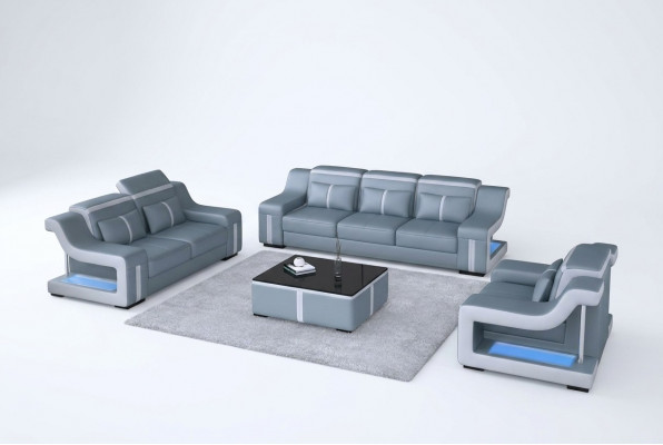 Sofa USB Sofa Këssen 3+2+1 Garnitur Lieder Sofa Couches Set Kombinatioun Nei