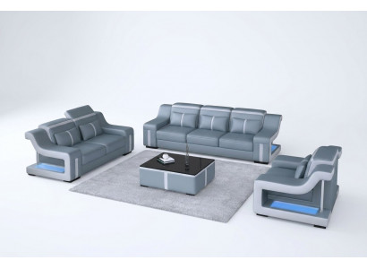 Sofa USB Sofa Këssen 3+2+1 Garnitur Lieder Sofa Couches Set Kombinatioun Nei