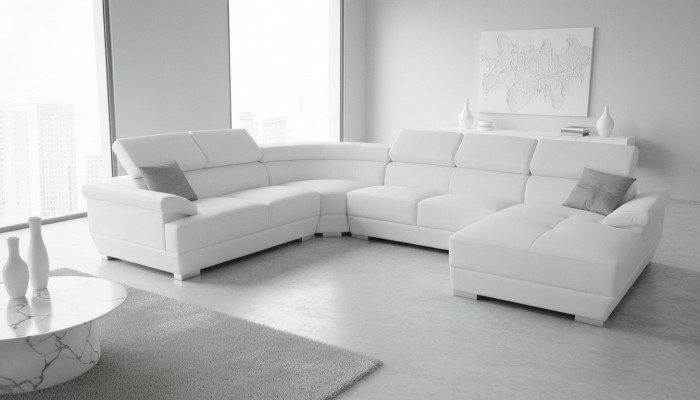 Sofa Ecksofa Design Polster Eckcouch Eckgarnitur Canapé Wunnlandschaft U-Form +USB