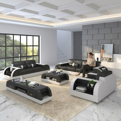 Sofa-Garnitur 3+2+1 Couche Polster Textil Sëtz Polster Garnitur Lieder Design Sofas