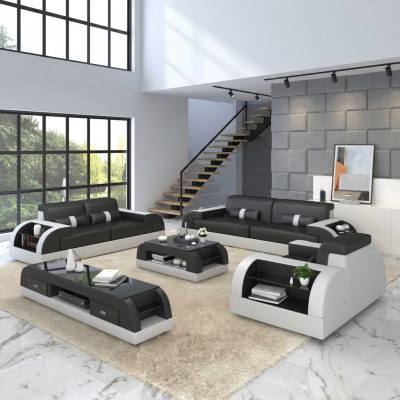 Sofa-Garnitur 3+2+1 Couche Polster Textil Sëtz Polster Garnitur Lieder Design Sofas
