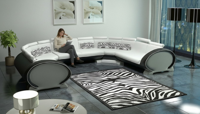 Canapé Landschaft Modern Sofa Ecksofa Sëtzeck Lieder Canapé Polster USB