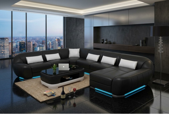 Design Lieder Ecksofa Modern Garnitur Canapé Eck Nei Wunnlandschaft Gro USB