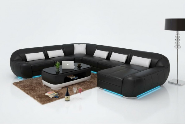 Design Lieder Ecksofa Modern Garnitur Canapé Eck Nei Wunnlandschaft Gro USB