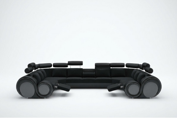 Design XXL Wunnlandschaft Sofa mat USB, Couch Polster Ecksofa Textil Stoff Nei