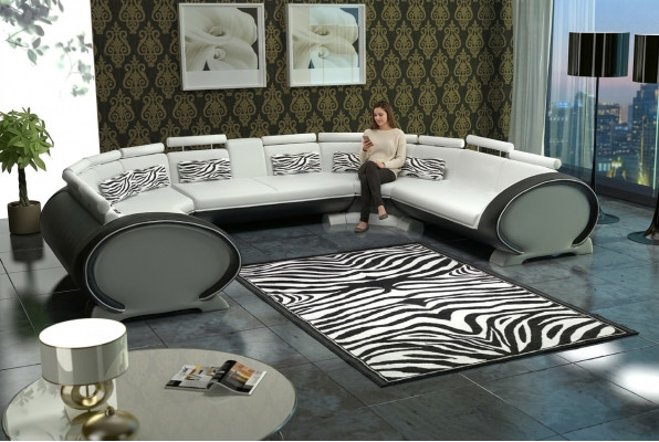 U-fërmeg Couch Sëtzkëssen Eck Lieder Ecksofa Modern Designer Couchë + USB