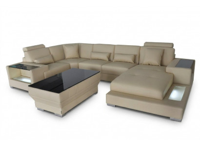 Ecksofa Design Eckgarnitur Eckcouch Sofa Couch Wonlandschaft Polster Dësch USB