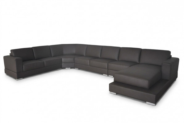 Eck Leder Modern XXL Canapé Wunnlandschaft Ledersofa Canapé U-Form USB Ecksofa Nei