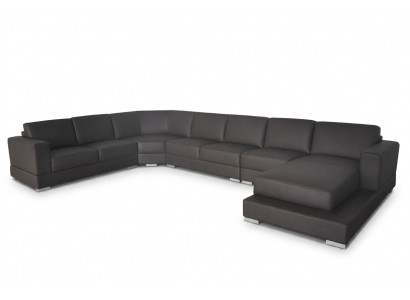Eck Leder Modern XXL Canapé Wunnlandschaft Ledersofa Canapé U-Form USB Ecksofa Nei