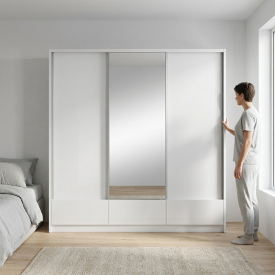 Grouss Schlofzëmmer Schiebetüren Schaf 250cm Kleederschiefen