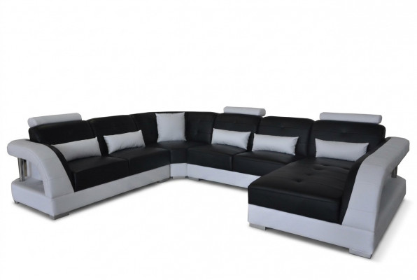 Design-Lieder-Wunnlandschaft Ecksofa Modern Couch Ecke USB Neit Schwarz Garnitur