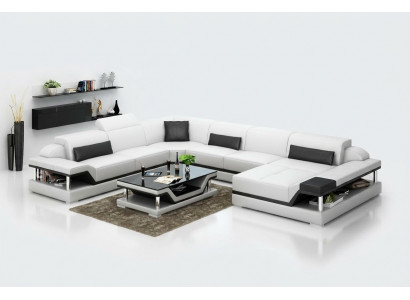 Design-Lieder Wohnlandschaft Ecksofa Modern Garnitur Couch Eck Neu Wäiss USB