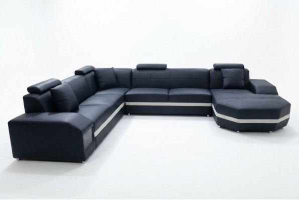Canapé Canapé d'angle Design Gepolsterten Eckcanapé Couch Wunnlandschaft Eckgarnitur U-Form +USB